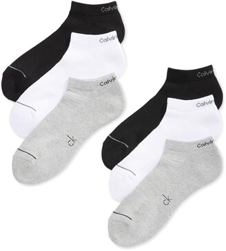 Calvin Klein Six-Pack Athletic Stripe Ankle Socks - ShopStyle
