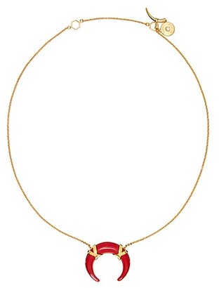 Tory Burch Wrapped Horn Pendant Necklace