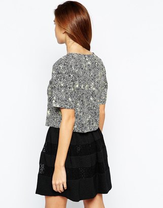 Warehouse Blossom Print Cropped T-Shirt