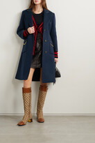 Thumbnail for your product : Gucci Chain-embellished Wool-blend Coat - Navy - IT36