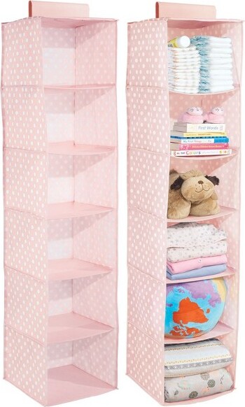 Mdesign Fabric Nursery Hanging Organizer - 7 Shelves/3 Drawers
