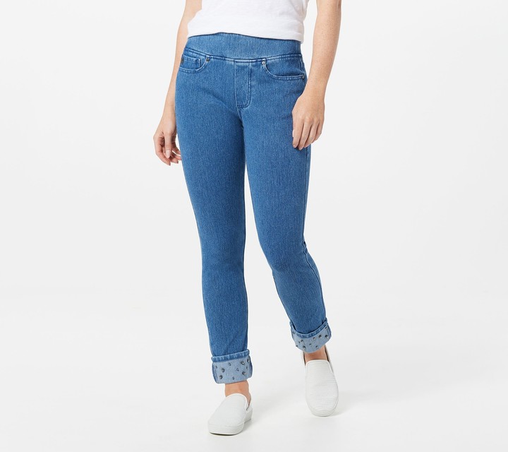 petite cuffed jeans