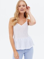 Thumbnail for your product : New Look Poly Linen Peplum Cami