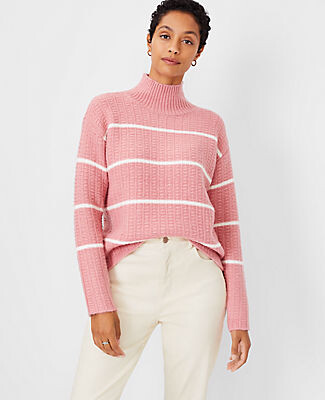 pink ribbed turtleneck