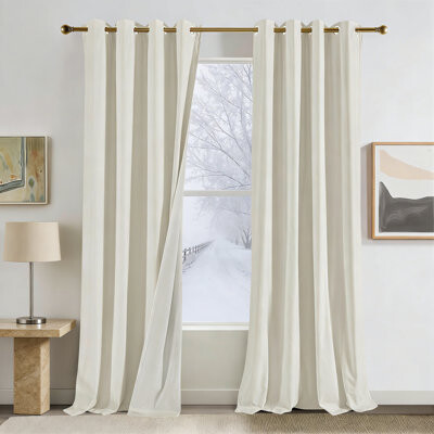Eider & Ivory Blackout Velvet Curtains,84 Inch Length, 5 Panels Set For Romantic Home Decor