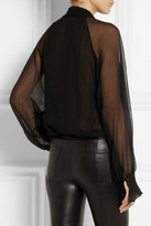 Thumbnail for your product : Chloé Pussy-bow silk-georgette blouse