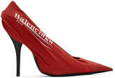 Balenciaga Red Campaign Logo Knife Heels