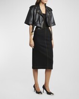 Thumbnail for your product : Versace Jeans Couture Short Sleeve Faux-Leather Moto Jacket
