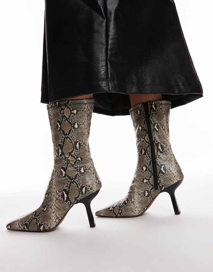 Leather Boots Topshop Snake Boots Topshop Snakeskin Boots UK - Main Image