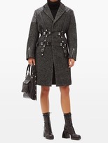Thumbnail for your product : Junya Watanabe Vinyl-strap Patch-pocket Wool-tweed Coat - Black White