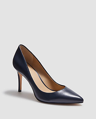 Navy Leather Pumps | Shop the world's largest collection of fashion |  ShopStyle