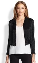 Thumbnail for your product : Alice + Olivia Kevin Embellished Silk Blazer