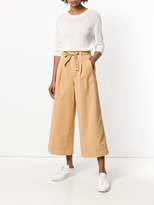 Thumbnail for your product : Incotex tie waist wide leg trousers