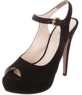 Thumbnail for your product : Prada Suede Sandals Black