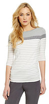 Thumbnail for your product : Calvin Klein Performance Stripe-Print Knit Jersey Top