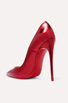 Thumbnail for your product : Christian Louboutin So Kate 120 Metallic Patent-leather Pumps - Red