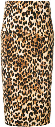 Alberto Biani leopard print fitted skirt