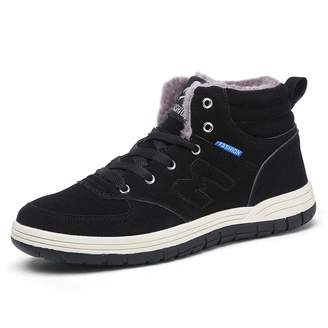 Do.BOMRVII Men's Casual Winter Warm Snow Boots Skate Shoes High Top Sneakers With Velvet
