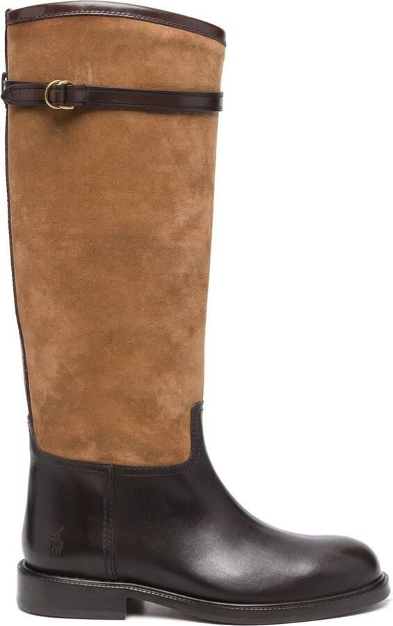 ralph lauren two tone riding boots