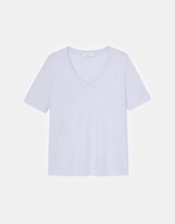 Thumbnail for your product : Lafayette 148 New York Linen-Cotton Jersey V-Neck Tee