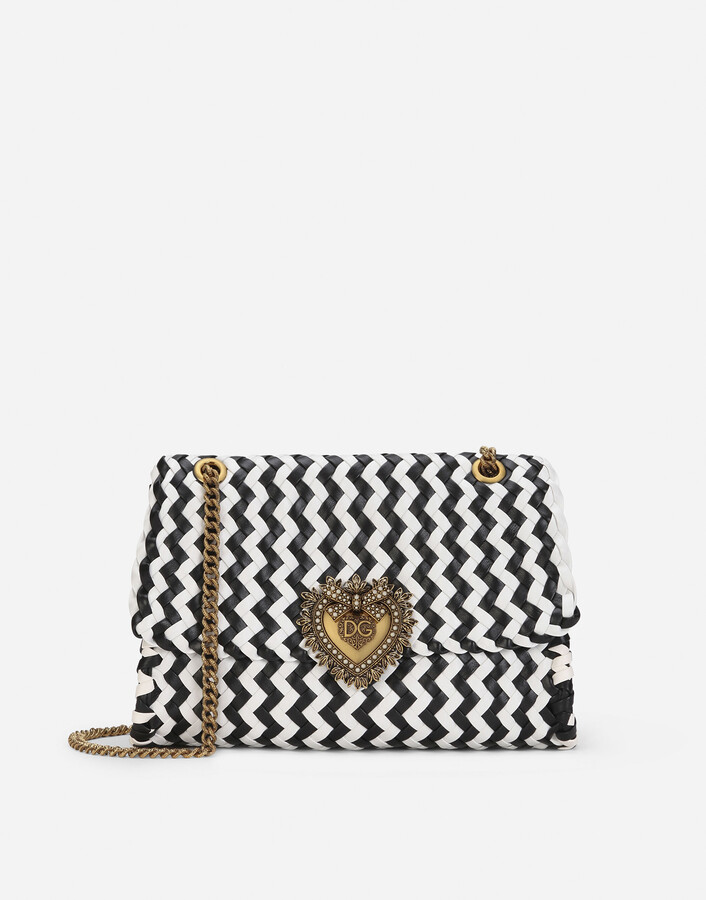 Dolce & Gabbana Large Devotion Shoulder Bag In Woven Nappa Leather ShopStyle Clutches