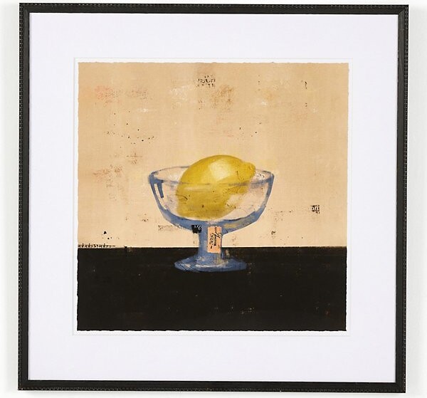 Amber Lewis x Four Hands Lemon Cup Wall Art in Black, Size: 24 In x 24 In