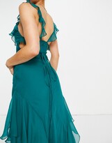Thumbnail for your product : ASOS DESIGN ruffle detail maxi dress with dipped hem
