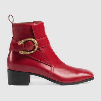 Gucci Leather boot with buckle