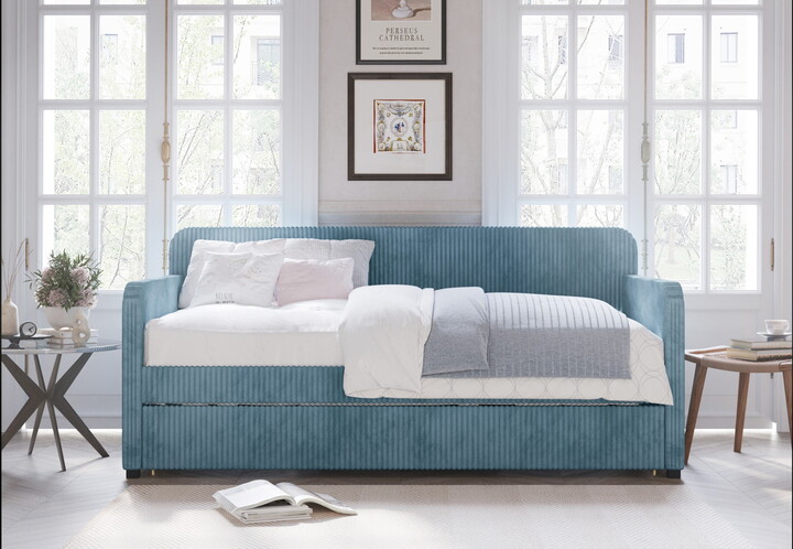 Home Design Melissa Twin Upholstered Daybed with Trundle