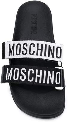 Moschino logo strap slides
