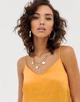 Thumbnail for your product : NA-KD satin slip dress in yellow