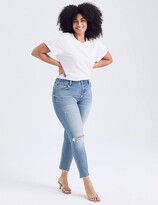Thumbnail for your product : Abercrombie & Fitch Curve Love High Rise Skinny Jeans (Medium Wash/Light Destroy) Women's Jeans