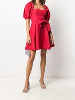 Thumbnail for your product : Self-Portrait Puff-Sleeved Tie-Waist Dress