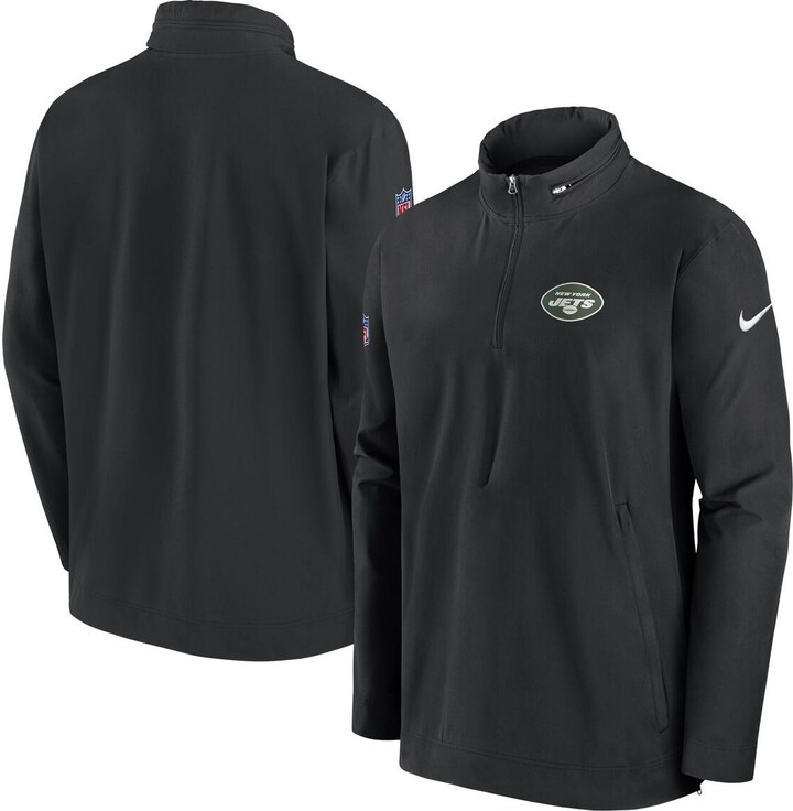 Nike Men's Black New York Jets Sideline Coach Half-Zip Jacket