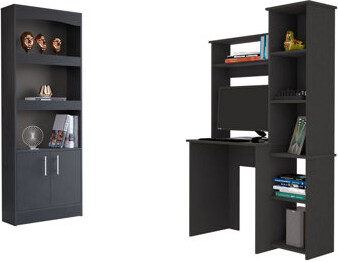 Latitude Run 2 Piece Office Set, Dozza Bookcase + Aramis Desk