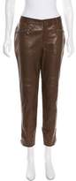 Thumbnail for your product : Ralph Lauren Leather Mid-Rise Pants