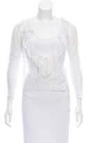 Thumbnail for your product : Chanel Embroidered Ruffle-Trimmed Top