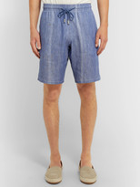 Thumbnail for your product : Vilebrequin Bolide Striped Linen And Cotton-Blend Drawstring Shorts