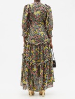 Thumbnail for your product : LoveShackFancy Lorencia Floral-print Cotton-blend Dress - Green Multi