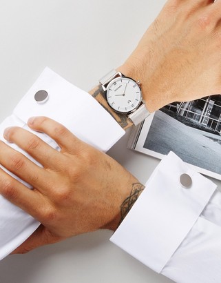 Sekonda Silver Mesh Watch & Cufflinks Gift Set Exclusive To ASOS