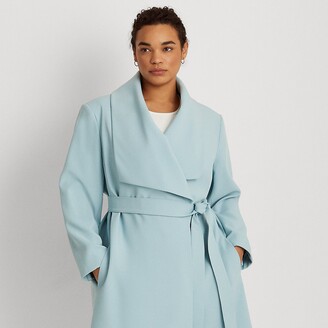 Lauren Woman Ralph Lauren Crepe Wrap Coat - ShopStyle Plus Size Outerwear