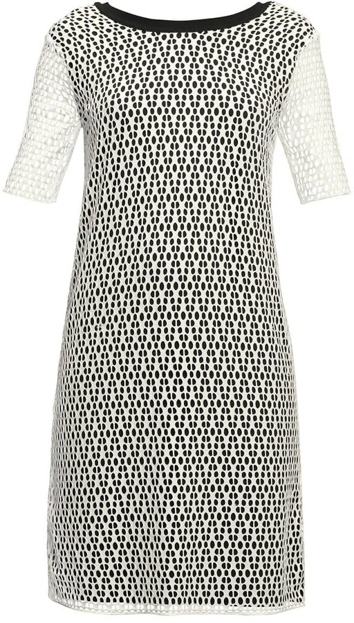 slip dress with sheer overlay