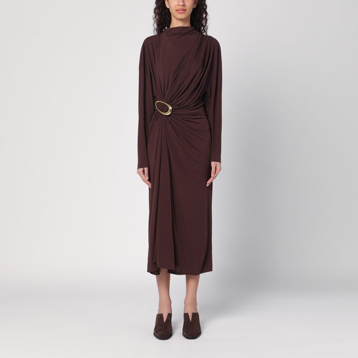 Bottega Veneta Mid-length brown dress in viscose jersey