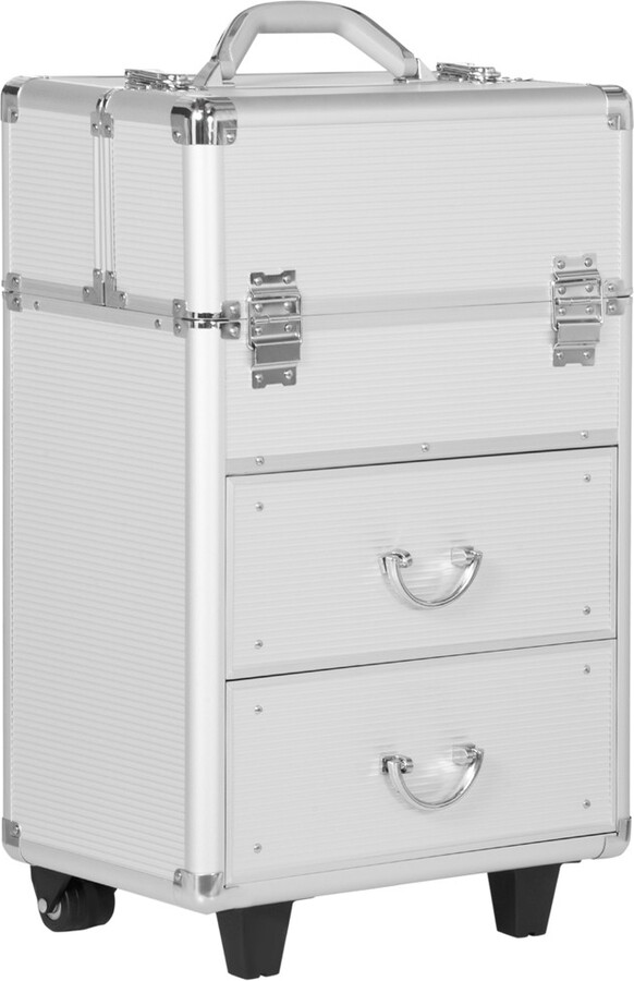 Rolling Makeup Train Case, Large Storage Cosmetic Trolley