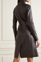 Thumbnail for your product : Bottega Veneta Leather Turtleneck Dress - Brown