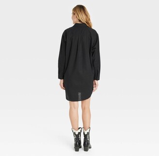 Universal Thread Women' Long Sleeve Mini Shirtdre - Univeral Thread™ Black XS