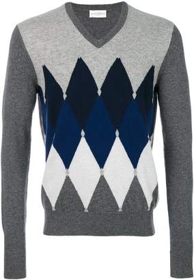 Ballantyne V-neck Argyle sweater