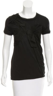 Lanvin Silk-Trimmed Bow-Accented T-Shirt