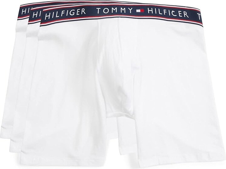 Tommy Hilfiger Cotton Stretch Boxer Brief 3-Pack Men's Underwear White : MD, Cotton/Spandex