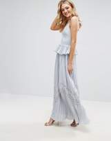 Thumbnail for your product : True Decadence Tall Cami Strap Maxi Dress With Pleated Skirt And Lace Insert